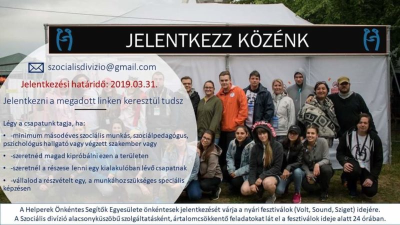 Felvételt hirdet a Szociális Divízió